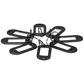 Nøglering - Skilt m skrivefelt Sort