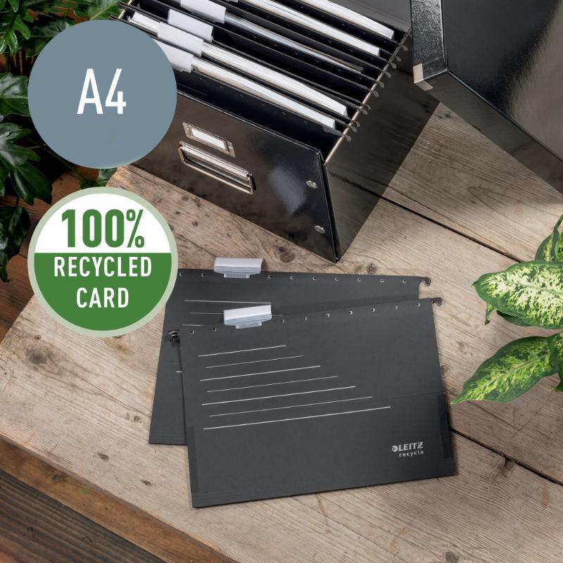 Hængemappe recycle A4 sort - Billede 4
