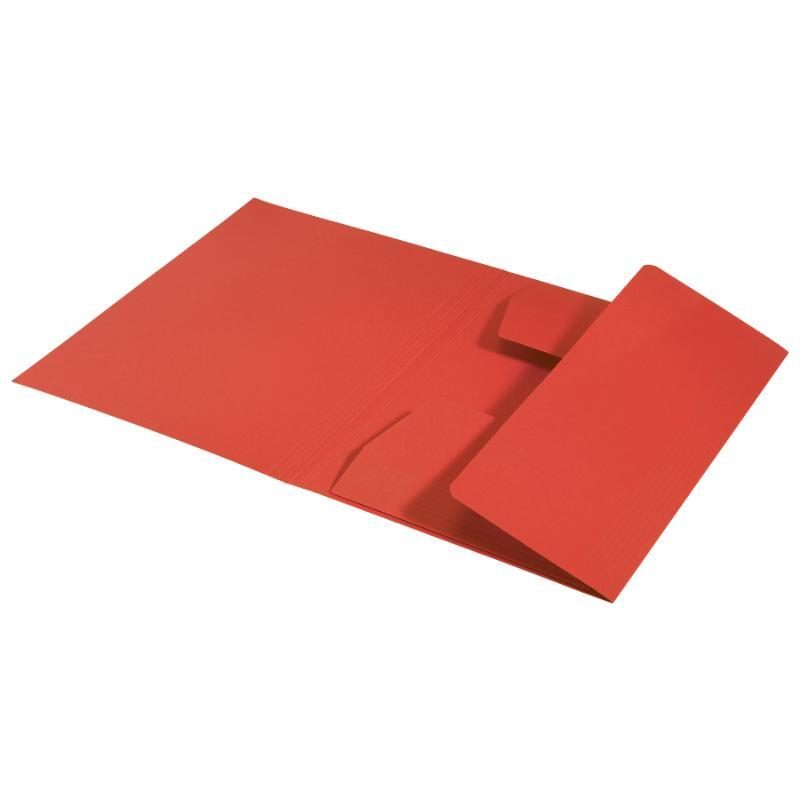 3-klap mappe recycle karton A4 rød - Billede 8