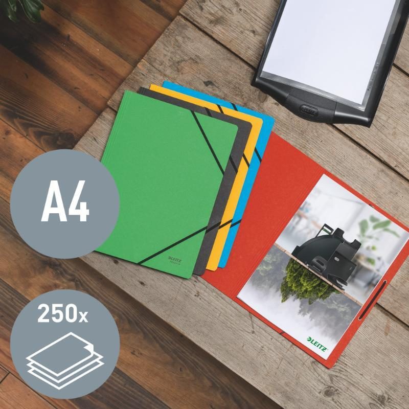 Elastikmappe recycle karton A4 blå - Billede 3