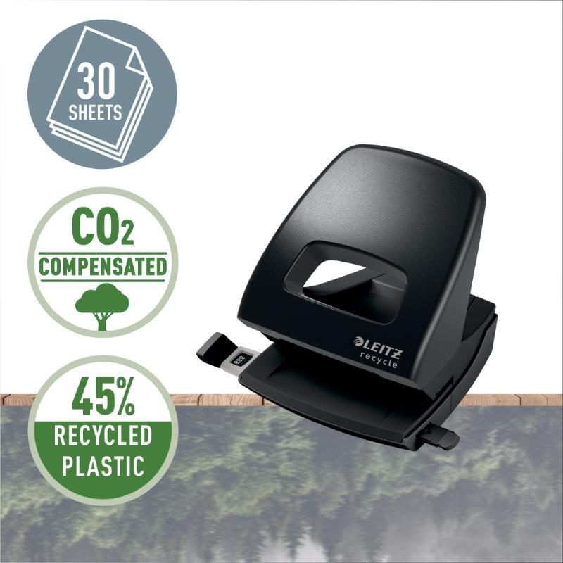 Hulapparat recycle 2-huls til30 ark sort - Billede 2