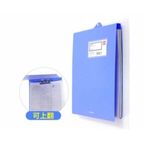 A4 plast mappe med stål klemme Blå