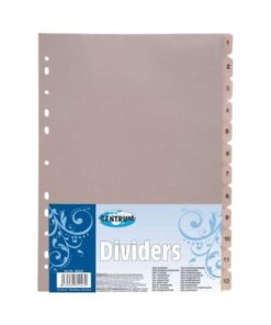 A4 index, faner 1-12 i plast