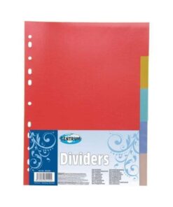 A4 index, faner 5 farver i plast