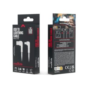 maXlife 1m 2.4A vinklet USB- Lightning K